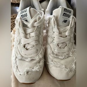 Miu Miu New Balance 574 sneakers white denim
